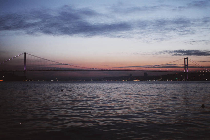 无人,横图,室外,天际线,建筑,欧洲,桥,联系,黄昏,摄影,宁静,剪影,伊斯坦布尔,博斯普鲁斯海峡,彩图,旅行