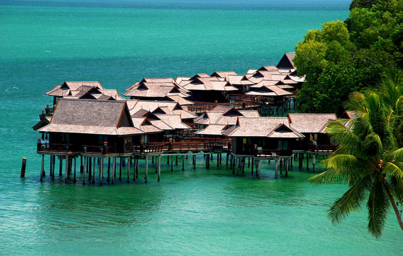 无人,横图,室外,白天,度假,海洋,建筑,棕榈树,马来西亚,杆,摄影,宁静,住房,热带气候,彩图,传统文化