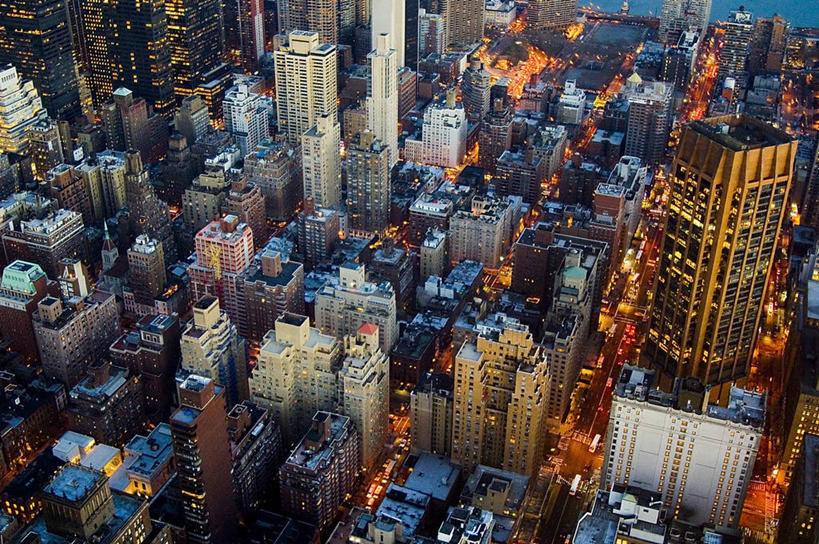 无人,横图,俯视,室外,夜晚,城市,建筑,摩天大楼,纽约,美国,摄影,照亮,市区,彩图,高角度拍摄