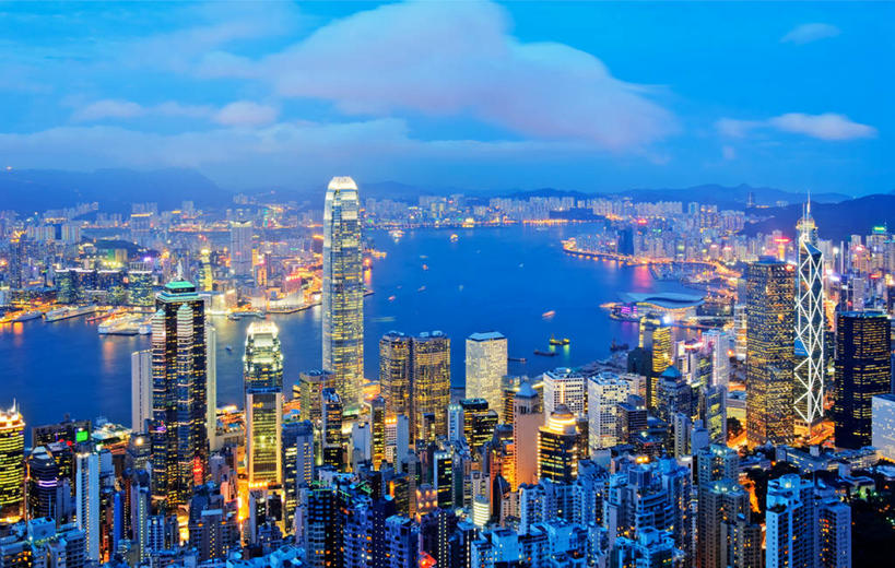 无人,横图,俯视,室外,夜晚,度假,美景,城市风光,城市,建筑,摩天大楼,香港,地平线,景观,辽阔,地面,娱乐,维多利亚港,享受,休闲,广阔,景色,放松,摄影,宁静,一望无际,照亮,延伸,天地相交,九龙半岛,无边无际,一马平川,彩图,高角度拍摄