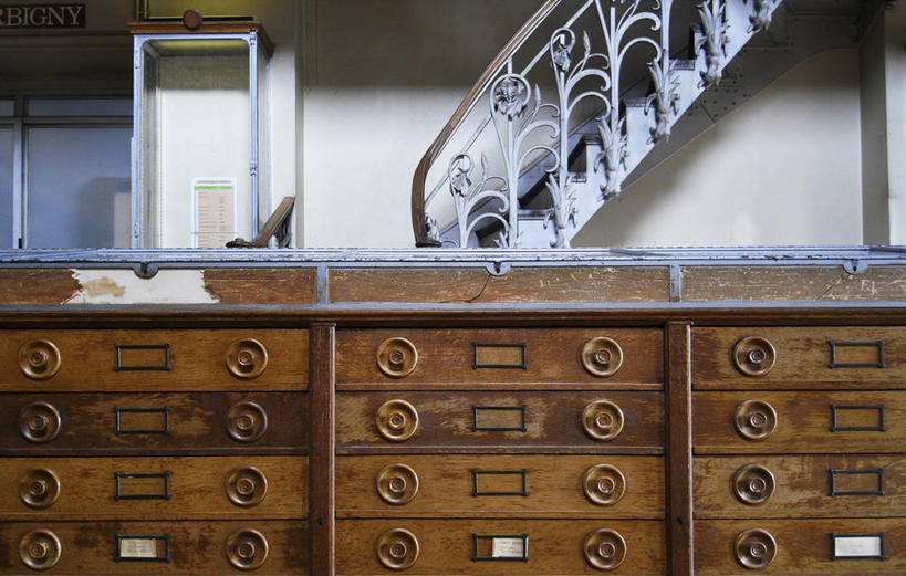 无人,博物馆,横图,室内,白天,柜子,楼梯,建筑,抽屉,法国,巴黎,木制,首都,历史,摄影,彩图