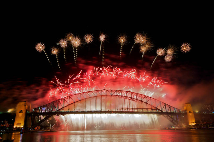 无人,横图,室外,夜晚,河流,澳大利亚,庆祝,半空,飞,摄影,照亮,悉尼,新南威尔士,彩图,悉尼港桥