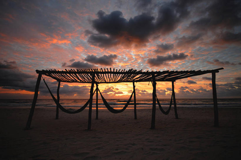 无人,横图,室外,旅游,度假,海洋,美景,日落,墨西哥,河岸,景观,水平线,云,娱乐,自然,享受,休闲,景色,放松,摄影,渔网,宁静,拉丁美洲,自然风光,图伦,烘干,海滩,彩图