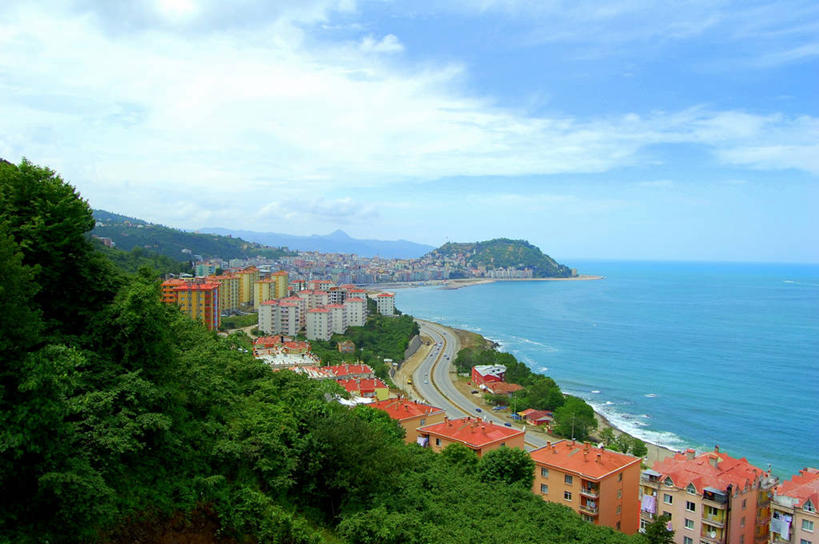 无人,横图,俯视,室外,海洋,建筑,欧洲,海岸线,云,公寓,自然,摄影,落叶树,黑海,彩图,高角度拍摄