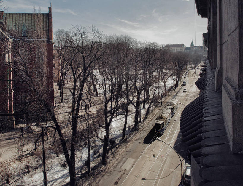 公园,教堂,横图,俯视,室外,白天,雪,建筑,街道,波兰,城堡,冬天,缆车,运输,摄影,克拉科夫,彩图,高角度拍摄,瓦维尔主教座堂