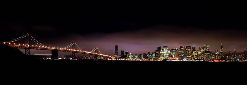 无人,横图,全景,室外,夜晚,商务,天际线,城市,建筑,摩天大楼,美国,海湾,联系,摄影,吊桥,生长,照亮,企业,公司,加利福尼亚,市区,旧金山,海湾大桥,彩图