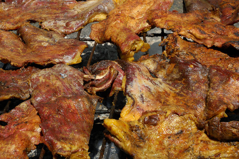 无人,横图,俯视,室外,白天,烧烤,准备,肉,热,饮食,摄影,清新,用具,白肉,健康食物,烤肉架,布宜诺斯艾利斯,烹调,彩图,高角度拍摄