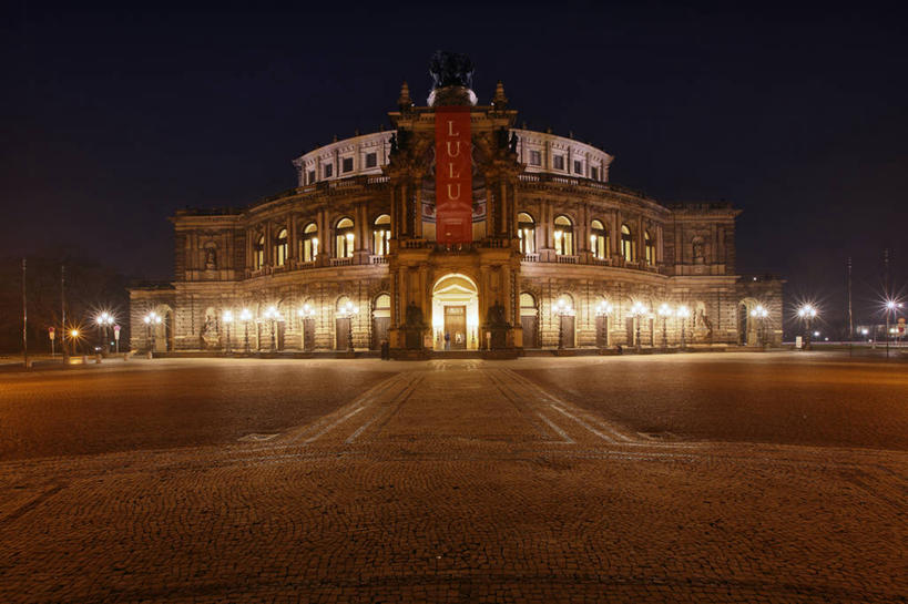 无人,横图,室外,夜晚,建筑,德国,拱门,小路,歌剧院,天空,地标建筑,摄影,照亮,德国文化,德累斯顿,萨克森,彩图