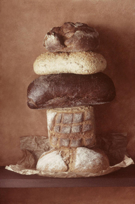 面包,无人,竖图,阶调图片,特写,静物,橙色背景,堆叠,饮食,摄影,多样,长面包,清新,健康食物,工匠,彩图,影棚拍摄