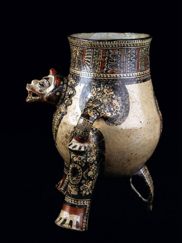 无人,竖图,侧面,哺乳动物,野生动物,花瓶,黑色背景,装饰,陶瓷制品,历史,古代,一个,动物,摄影,单个,古代文明,美洲虎,式样,美术工艺,彩图,影棚拍摄,传统文化,拉美文明,过去