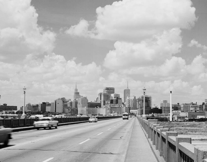 无人,横图,黑白,室外,白天,天际线,建筑,摩天大楼,汽车,美国,桥,运输,摄影,迅速,德克萨斯,达拉斯市