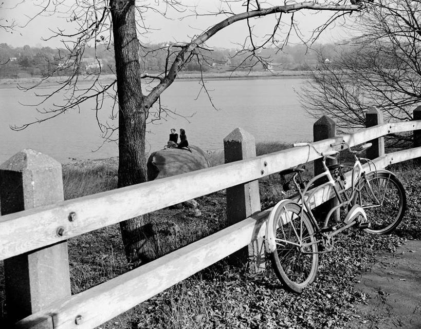 西方人,成年人,一个人,两个人,横图,黑白,室外,白天,旅游,湖,欧洲,美国,欧洲人,仅一个年轻女性,仅一个女性,仅一个人,行人,游客,游人,篱笆,路人,旅客,摄影,双人自行车,宁静,自驾游,过客,年轻女性,女人,女性,白种人,年轻人,休闲活动