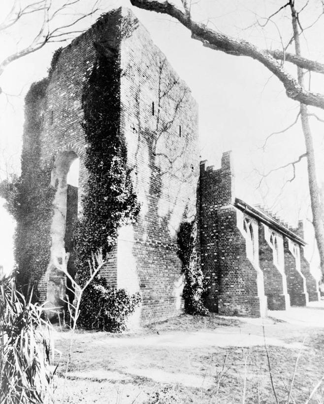 无人,教堂,竖图,黑白,室外,白天,建筑,美国,常春藤,枝,历史,废墟,树,摄影,基督教,维吉尼亚,詹姆斯敦