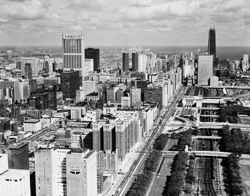 无人,横图,俯视,室外,白天,度假,美景,天际线,城市风光,城市,建筑,摩天大楼,美国,阴影,地平线,景观,云,塔,辽阔,地面,娱乐,天空,享受,休闲,广阔,景色,放松,摄影,一望无际,北美,延伸,发展,伊利诺斯州,天地相交,芝加哥市,无边无际,一马平川,彩图,高角度拍摄