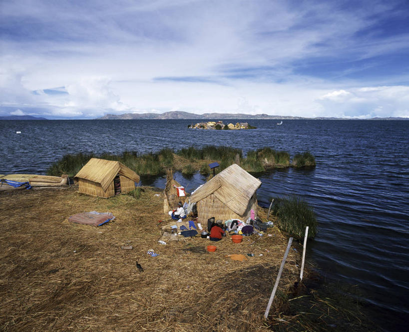 横图,俯视,室外,白天,旅游,度假,美景,建筑,秘鲁,景观,娱乐,自然,享受,休闲,景色,放松,摄影,宁静,自然风光,的的喀喀湖,彩图,高角度拍摄,传统服装,小屋,传统文化