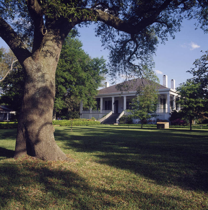 无人,博物馆,竖图,方图,室外,白天,建筑,美国,阴影,房屋,历史,树,树干,摄影,美国文化,密西西比州,彩图