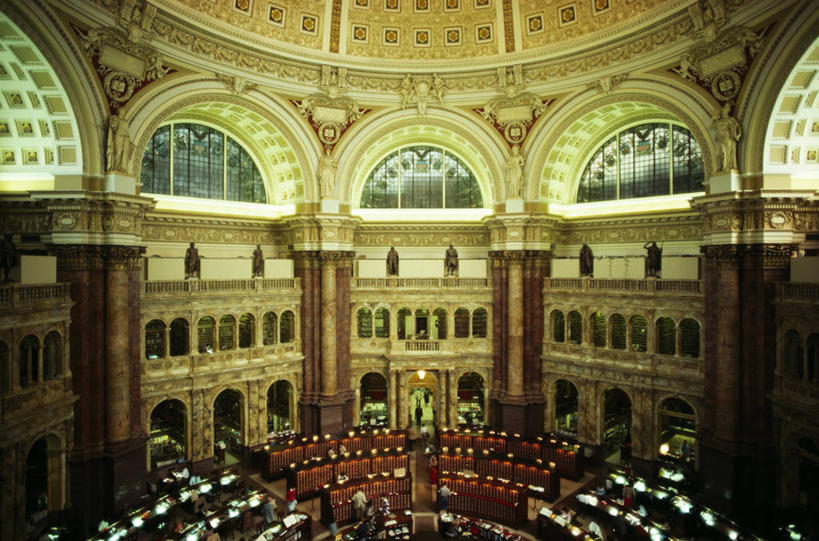 无人,图书馆,横图,俯视,室内,白天,建筑,美国,拱门,首都,教育,摄影,政府,华盛顿特区,美国国会图书馆,彩图,高角度拍摄,国会