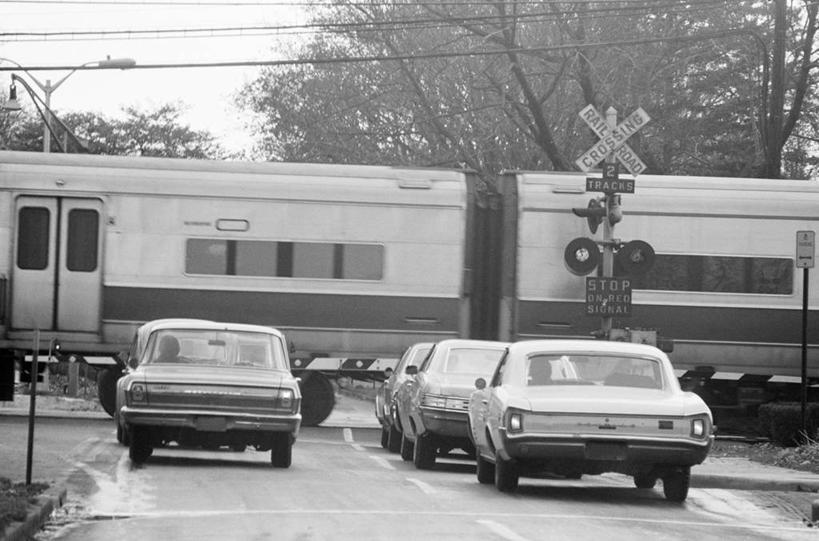 无人,横图,黑白,室外,白天,路,火车,汽车,美国,交通,运输,摄影,越过,等,旅行