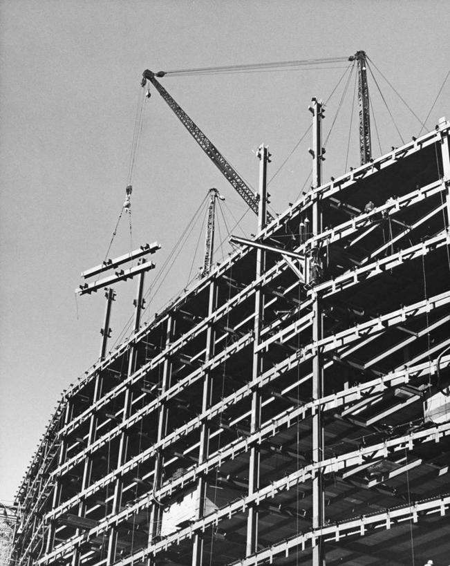 无人,竖图,黑白,室外,白天,仰视,建筑业,城市,建筑,纽约,美国,北,现代,天空,建筑工地,工业,角度,摄影,工程,北美,纽约州,进展,滑车,低角度拍摄