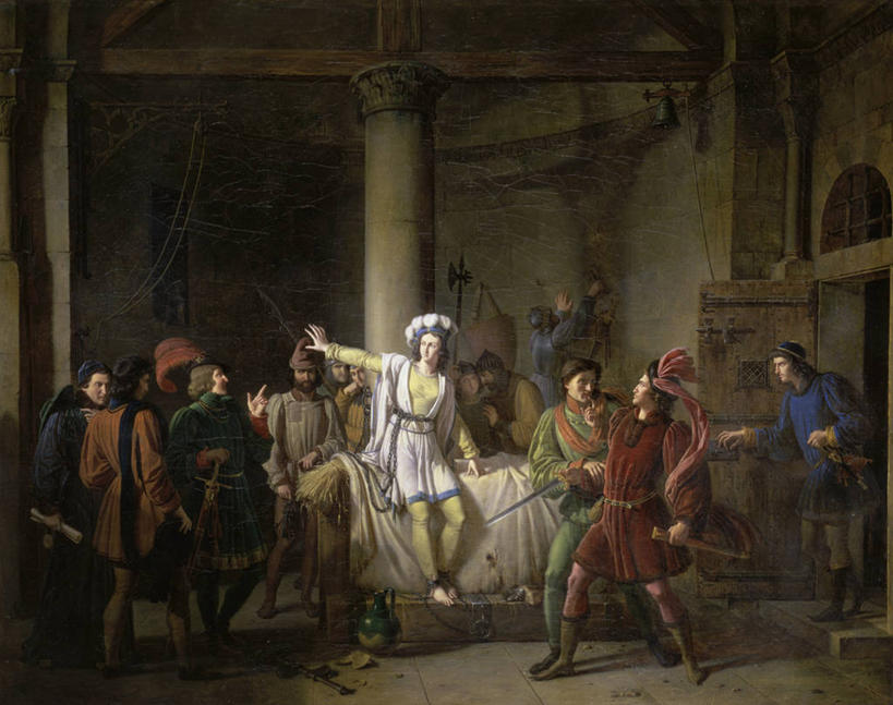 成年人,中年人,老年人,人群,横图,插画,室内,白天,绘画,数码,科技,油画,阴影,艺术,网络,许多人,高光,几何,计算机图形,古典,合成,图画,历史,文化,画,工艺品,品味,一群人,监狱,美术,电脑合成图,数码合成图,高雅,合成图,漫画,处罚,写实,具体,具象,美学,美术工艺,贞德,老年男性,年轻女性,中年男性,年轻人,彩图