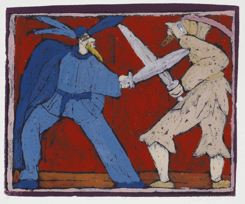 成年人,两个人,舞台,横图,插画,室内,数码,科技,窗帘,阴影,网络,高光,几何,计算机图形,合成,图画,画,电脑合成图,数码合成图,剑,合成图,漫画,演出服,写实,具体,具象,彩图,性格