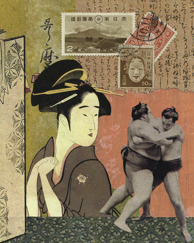 成年人,四个人,人群,竖图,插画,蒙太奇,绘画,数码,科技,摔跤,写,阴影,和服,日本文化,艺术,网络,日文,文字,高光,几何,计算机图形,古典,合成,图画,历史,文化,画,排列,工艺品,品味,怀旧,美术,电脑合成图,数码合成图,高雅,合成图,邮票,漫画,相扑,东亚文化,写实,具体,具象,美学,想法,男人,女人,半身,彩图