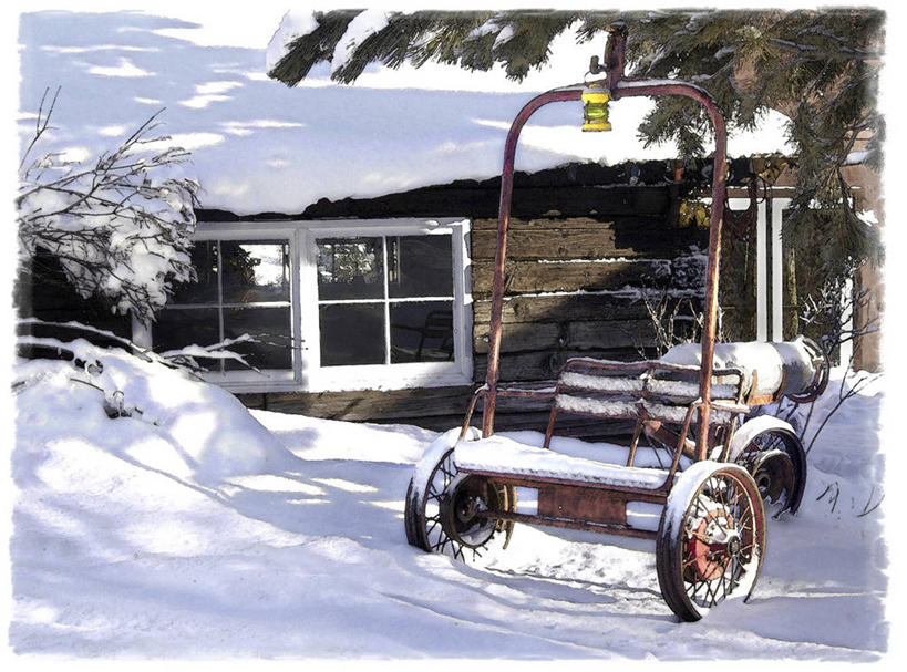 无人,横图,插画,室外,白天,绘画,数码,科技,雪,窗户,建筑,日光,美国,阴影,艺术,网络,推车,冬天,高光,几何,计算机图形,古典,合成,图画,文化,画,工艺品,品味,寒冷,运输,古董,美术,电脑合成图,数码合成图,高雅,合成图,加利福尼亚,漫画,写实,具体,具象,美学,美术工艺,彩图,小木屋,塔基