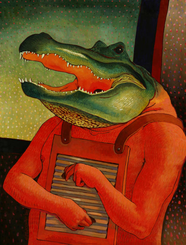 裸体,一个人,站,竖图,插画,室内,绘画,数码,科技,鳄鱼,野生动物,阴影,艺术,网络,爬行动物,高光,几何,计算机图形,古典,合成,图画,文化,画,动物,工艺品,打开,品味,手势,美术,电脑合成图,数码合成图,高雅,开启,合成图,文学,凶猛,漫画,短吻鳄,写实,具体,具象,美学,密河鳄,残暴,凶残,半身,彩图,洗衣板,打手势,拟人,超现实主义,流派,艺术流派