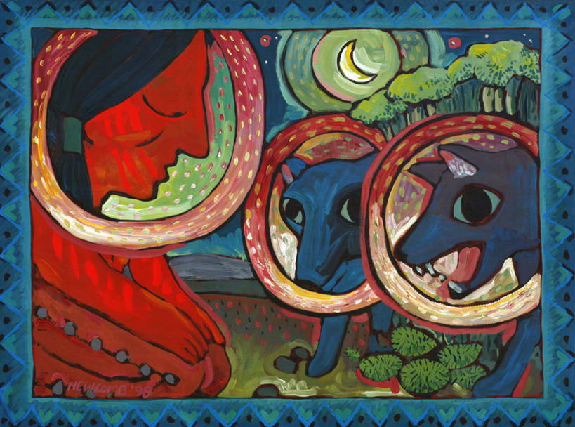 西方人,成年人,头发,一个人,横图,插画,室外,夜晚,绘画,数码,科技,狼,野生动物,相框,欧洲,欧洲人,仅一个男性,阴影,艺术,网络,标志,符号,月亮,高光,几何,计算机图形,古典,合成,图画,历史,文化,标识,画,黑色,自然,动物,工艺品,品味,两只,美术,电脑合成图,数码合成图,高雅,合成图,漫画,写实,具体,具象,美学,性别符号,灵性,美术工艺,丙稀画,白种人,闭着眼睛,跪着,彩图,传统服装,男性符号,传统文化