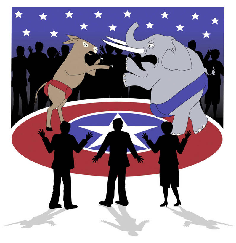 成年人,人群,站,竖图,方图,插画,室外,夜晚,白色背景,侧面,绘画,竞争,数码,科技,对抗,阴影,生气,艺术,冲突,网络,圆形,符号,星星,许多人,高光,几何,计算机图形,古典,合成,图画,文化,画,天空,动物,工艺品,品味,两只,一群人,面对面,幽默,美术,电脑合成图,数码合成图,高雅,合成图,打斗,政府,剪影,进攻,政治,漫画,相扑,美国文化,计算机制图,竞选,写实,具体,具象,美学,敌对,驴子,共和党,民主党,想法,男人,女人,象,彩图