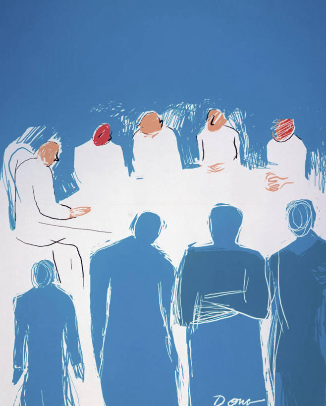 无人,站,坐,竖图,插画,讨论,团队,数码,科技,桌子,天使,阴影,蓝色背景,会议,网络,高光,几何,计算机图形,合成,图画,画,白色,虚构,决定,电脑合成图,数码合成图,合成图,天堂,漫画,背手,计算机制图,写实,具体,具象,想法,判断,说话,半身,彩图