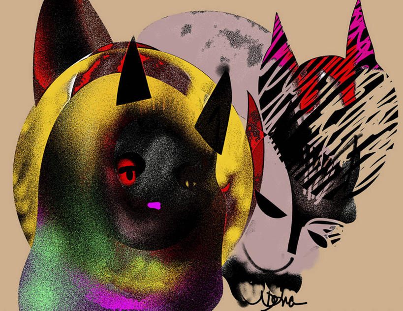 无人,横图,插画,正面,抽象,绘画,运气,数码,科技,宠物,猫,阴影,艺术,网络,高光,几何,计算机图形,古典,合成,图画,文化,数码合成,画,黄色,黑色,工艺品,品味,家畜,幻想,褐色背景,多样,美术,电脑合成图,数码合成图,高雅,合成图,文学,猫科动物,漫画,计算机制图,写实,具体,具象,美学,想法,美术工艺,彩图,超现实主义,流派,艺术流派