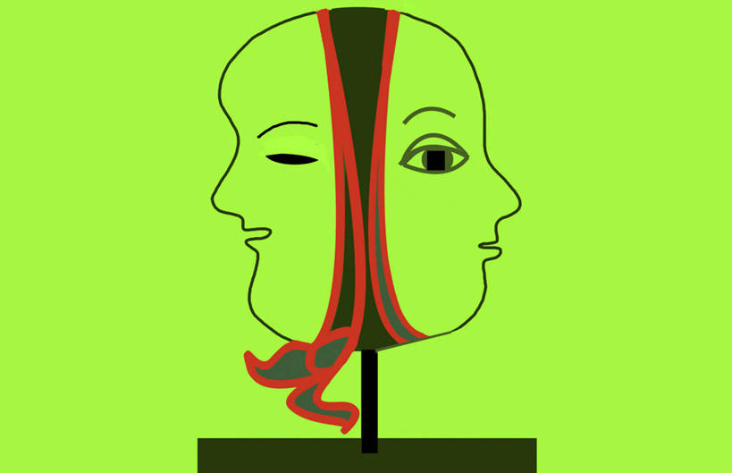 成年人,头,两个人,横图,插画,留白,侧面,抽象,时尚,绘画,数码,科技,生活用品,绿色背景,阴影,环保,艺术,网络,头巾,头饰,手帕,高光,几何,计算机图形,古典,合成,图画,文化,手绢,画,发饰,工艺品,日用品,品味,人体,头像,多样,美术,电脑合成图,数码合成图,高雅,合成图,漫画,计算机制图,写实,具体,具象,美学,美观,想法,美术工艺,男人,女人,头部,彩图