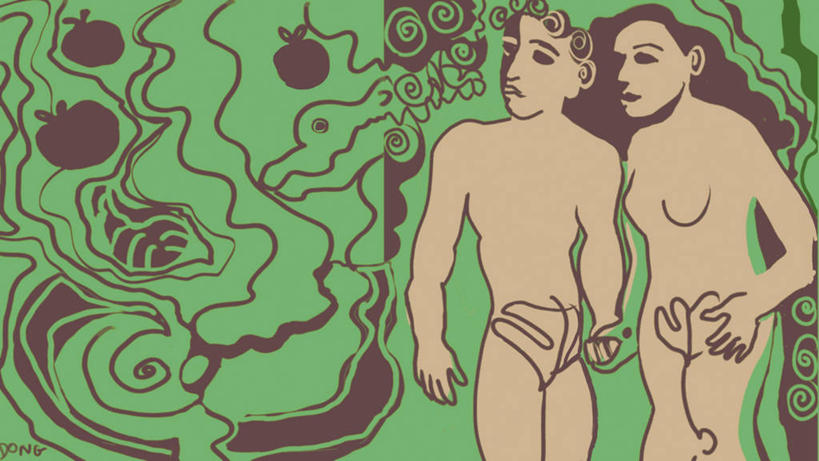 成年人,裸体,两个人,夫妻,站,横图,插画,侧面,爱情,绘画,数码,科技,风,苹果,阴影,艺术,并排,网络,高光,几何,计算机图形,古典,浪漫,合成,图画,文化,画,工艺品,品味,恩爱,诱惑,恋人,宗教,美术,电脑合成图,数码合成图,高雅,基督教,合成图,迷路,漫画,计算机制图,写实,具体,具象,美学,悲哀,旧约,伊甸园,夏娃,亚当,异性恋,年轻男性,年轻女性,年轻人,夫妇,情侣,手牵手,彩图,伴侣