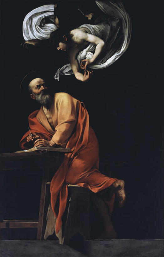 成年人,老年人,胡须,两个人,竖图,插画,室内,白天,绘画,数码,科技,桌子,天使,阴影,艺术,网络,半空,高光,几何,计算机图形,古典,合成,图画,扭头,注视,文化,飞,画,工艺品,观察,看,品味,转头,人体,宗教,观看,灵感,美术,电脑合成图,数码合成图,察看,高雅,基督教,合成图,关注,漫画,巴洛克风格,写实,具体,具象,美学,神迹,圣人,老年男性,男人,男性,年轻男性,年轻人,胡子,络腮胡,书,跪着,彩图,卡拉瓦乔