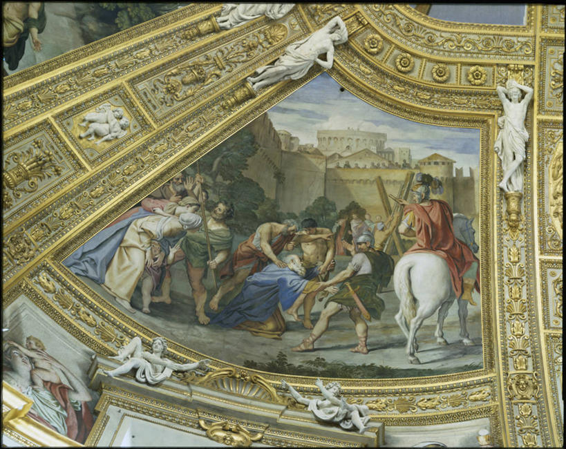 无人,教堂,横图,插画,室内,白天,仰视,数码,科技,马,雕塑,意大利,士兵,骑马,阴影,艺术,网络,标志,雕像,符号,首都,高光,几何,计算机图形,合成,图画,标识,画,武器,宗教,电脑合成图,数码合成图,剑,暴力,基督教,合成图,打斗,手艺,漫画,处罚,巴洛克风格,写实,具体,具象,性别符号,圣人,美术工艺,圣安德鲁斯,拷问,彩图,低角度拍摄,传统服装,殉道者,男性符号