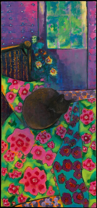 无人,竖图,全景,彩色,插画,室内,绘画,数码,科技,窗户,卧室,宠物,猫,油画,阴影,花纹,艺术,环绕,缠绕,网络,高光,几何,计算机图形,古典,合成,图画,文化,画,花,工艺品,枕头,品味,五颜六色,美术,色彩斑斓,电脑合成图,数码合成图,高雅,合成图,纠缠,五彩缤纷,漫画,写实,具体,具象,美学,五彩斑斓,五光十色,睡觉,彩图,小睡,卷须,床架