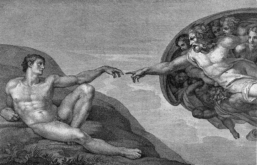 成年人,手,裸体,人群,横图,黑白,插画,室外,白天,绘画,数码,科技,天花板,阴影,艺术,装饰,网络,墙,高光,几何,计算机图形,联系,文艺复兴,合成,图画,文化,壁画,墙壁,墙面,画,赤脚,伸手,人体,宗教,华丽,修饰,点缀,电脑合成图,数码合成图,侧卧,基督教,合成图,漫画,写实,具体,具象,衬托,美观,雅致,雅观,旧约,亚当,开端,美术工艺,触摸,画画,神,创造亚当,上帝创造亚当