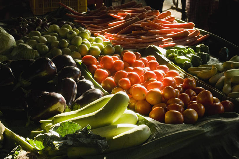 无人,横图,室外,特写,白天,蔬菜,水果,印度,丰富,首都,摄影,多样,堆,清新,健康食物,新德里,彩图