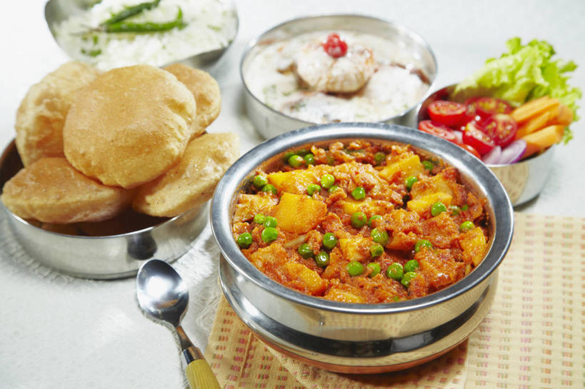 无人,横图,餐具,豌豆,锅,饮食,碗,摄影,膳食,清新,小圆面包,健康食物,焖菜,印度文化,彩图,影棚拍摄