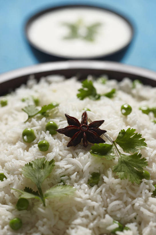 无人,竖图,特写,餐具,米,饮食,碗,星形,摄影,欧芹,膳食,清新,健康食物,印度文化,彩图,影棚拍摄