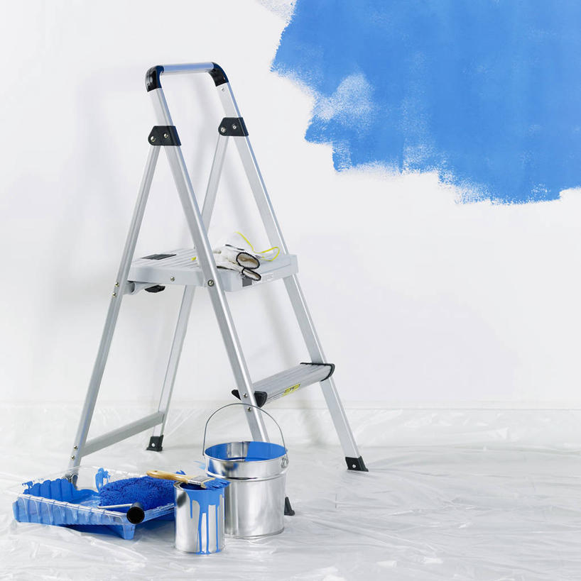 无人,攀登,竖图,室内,白天,正面,装修,静物,装饰,材料,梯子,铁桶,桶,阶梯,装潢,容器,爬,摄影,影棚,上升,储藏,油漆,保护,涂料,储存,人字梯,登高,攀爬,彩图,影棚拍摄,拍摄,贮存