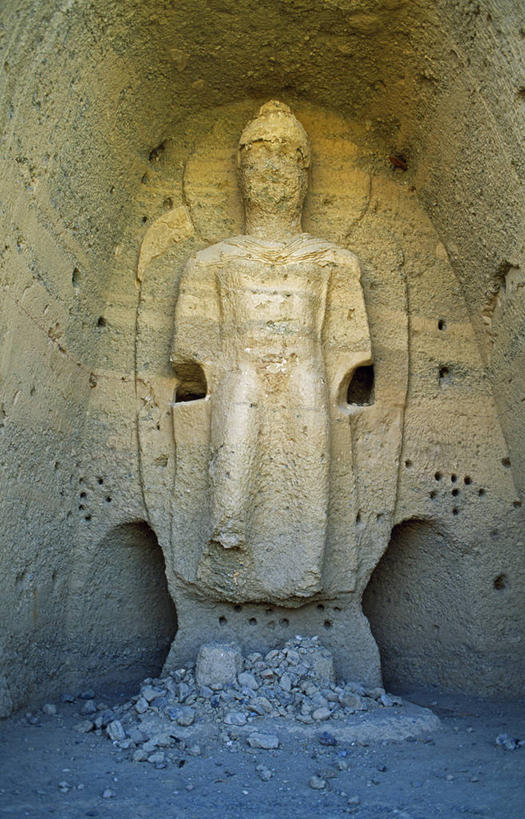 无人,横图,阿富汗,亚洲,雕像,地形,佛,地标建筑,摄影,宗教,佛教,中东,中亚,彩图