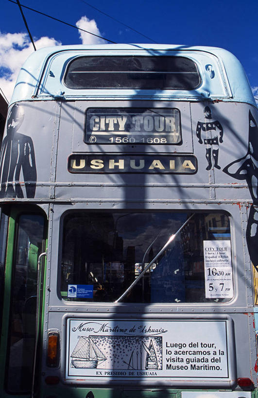 无人,竖图,旅游,度假,城市,阿根廷,巴士,双层巴士,南美,运输,摄影,火地群岛,观光巴士,彩图,旅行