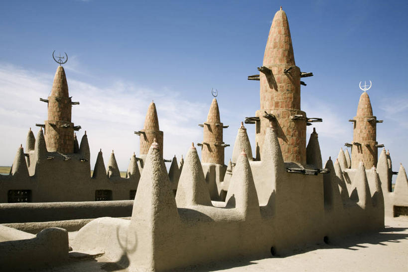 无人,横图,室外,时尚,河流,建筑,非洲,马里,尼日尔,苏丹,乡村,尖顶,摄影,宗教,泥,尖塔,伊斯兰教,宗教建筑,清真寺,西非,彩图,传统文化