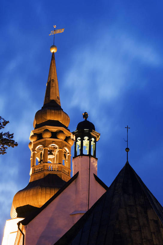 无人,横图,室外,建筑,爱沙尼亚,古城,首都,历史,黄昏,摄影,照亮,塔林,彩图,波罗的海三国,联合国教科文组织