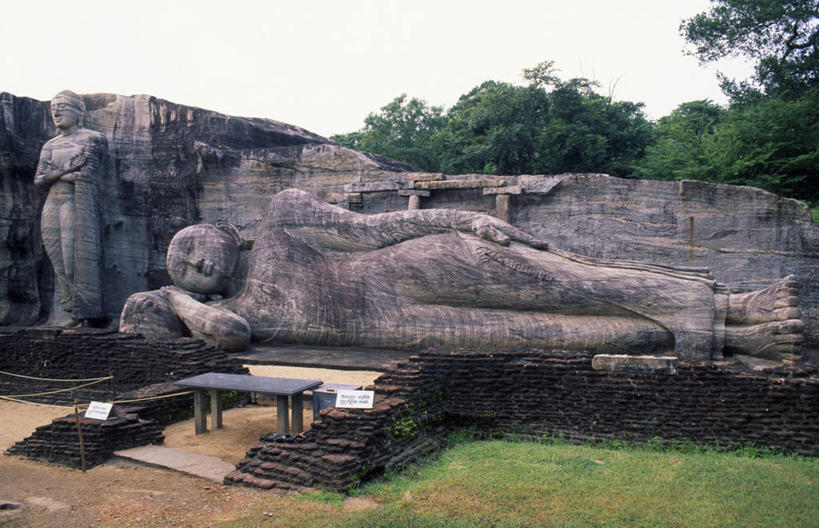 无人,横图,雕塑,斯里兰卡,化石,佛,地标建筑,摄影,佛教,考古学,宗教建筑,波隆纳鲁沃,彩图