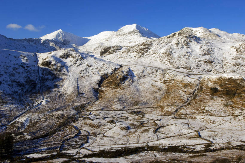 无人,横图,室外,雪,英国,欧洲,地形,冬天,摄影,威尔士,英国文化,彩图,旅行,斯诺登峰,北威尔士