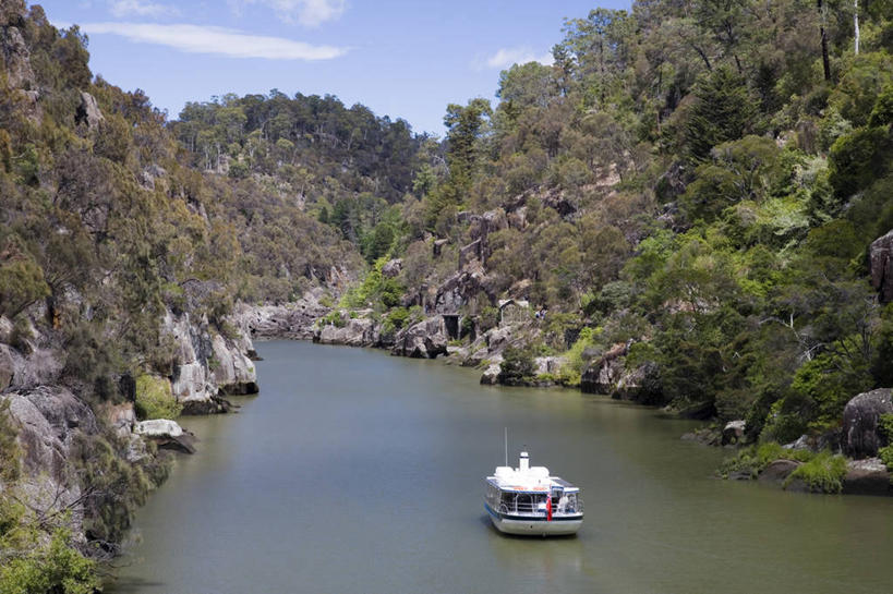 无人,横图,室外,旅游,度假,河流,水,峡谷,船,澳大利亚,行人,游客,游人,地形,路人,旅客,运输,摄影,渡轮,客船,塔斯马尼亚,朗塞斯顿,过客,彩图,旅行