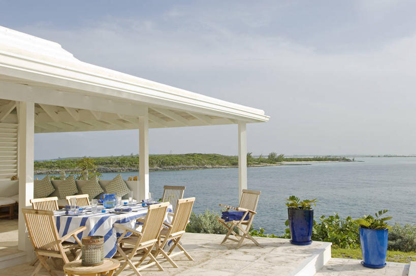 无人,横图,室外,白天,吃饭,午餐,海洋,桌子,庭院,岛,饮食,桌布,摄影,海滩,彩图,巴哈马群岛